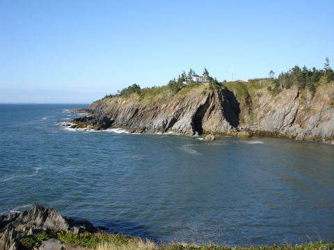 view overlooking the cove and cliffs