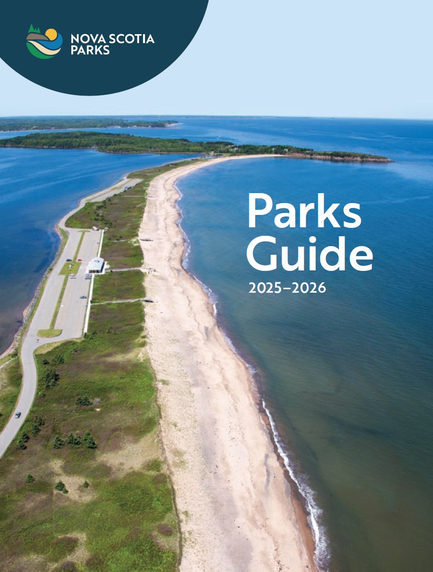 2025 Parks Guide Cover: Melmerby Beach aerial view
