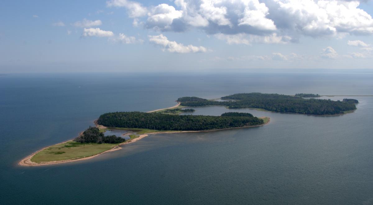 aerial view of Caribou-Munroe's Island