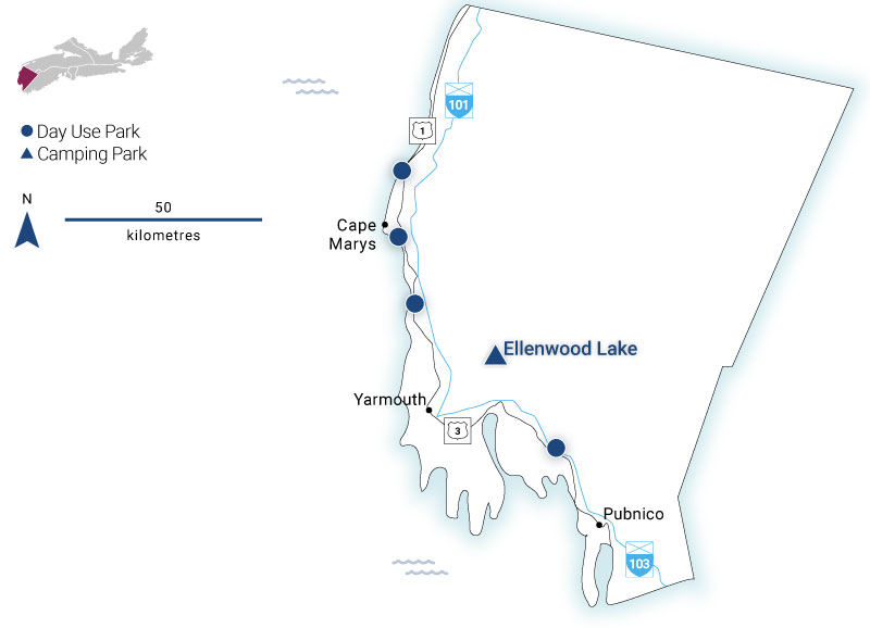 Map of Yarmouth & Acadian Shores