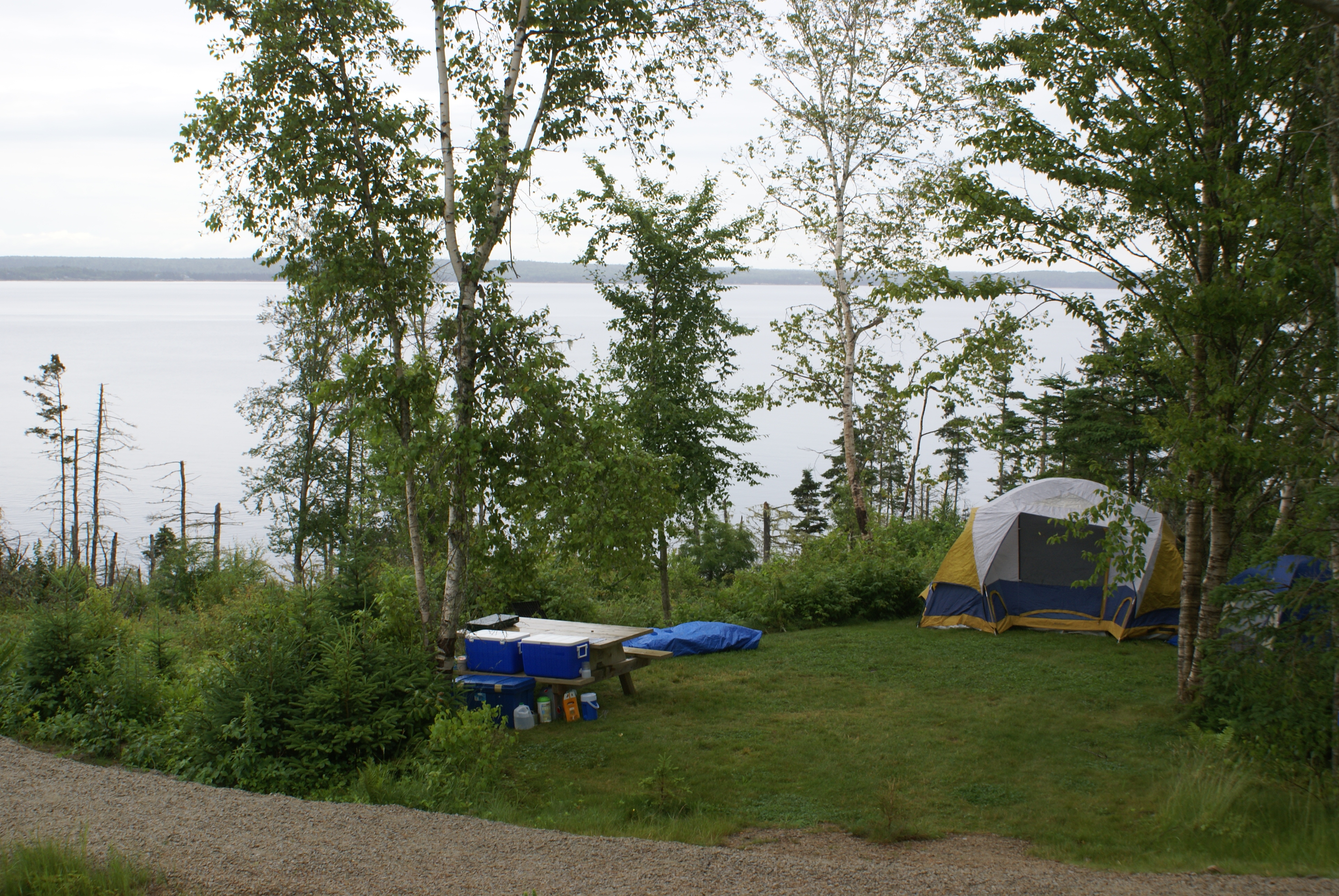 tent campsite at Graves Island