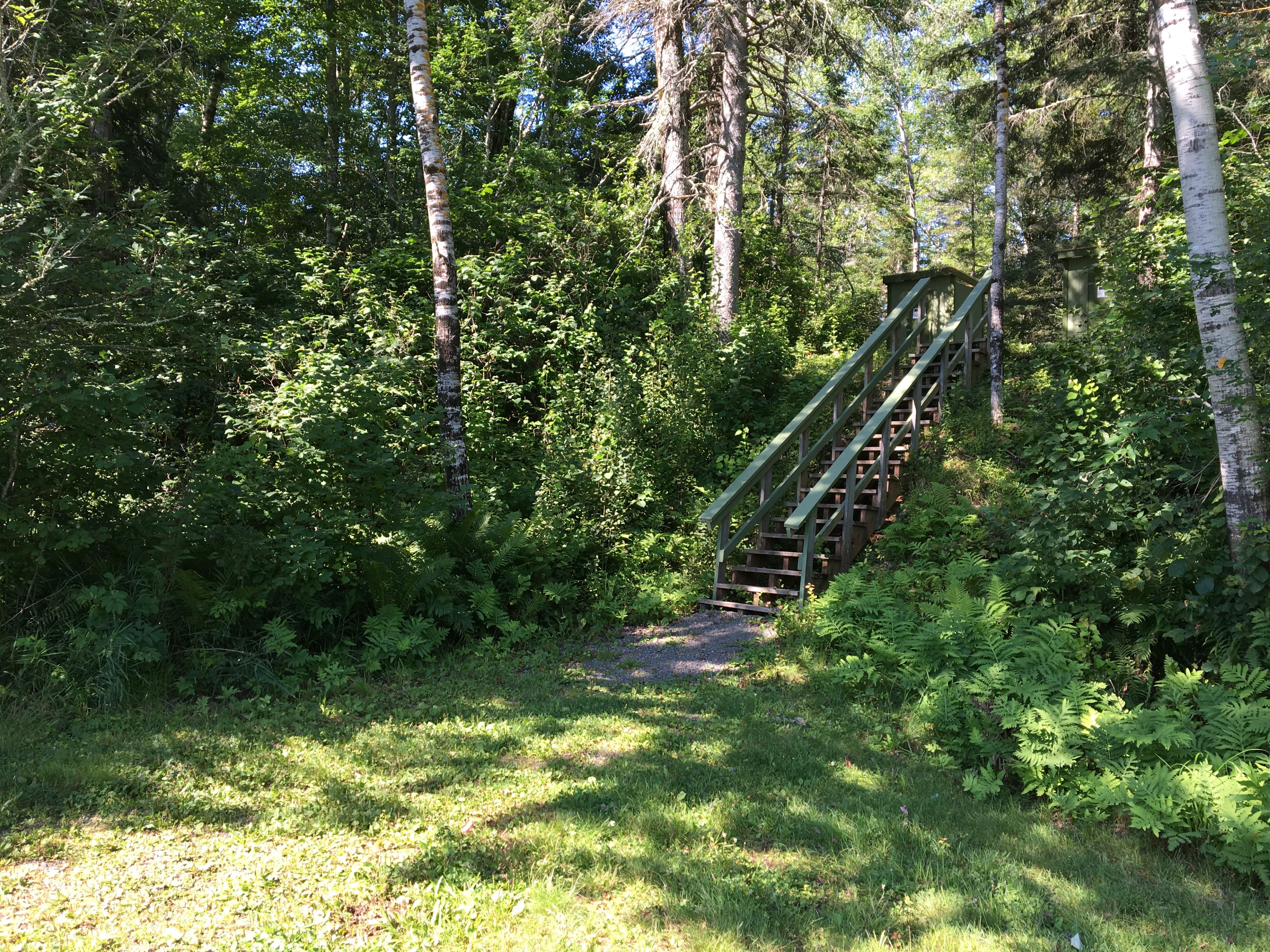 stairs to vault toilets
