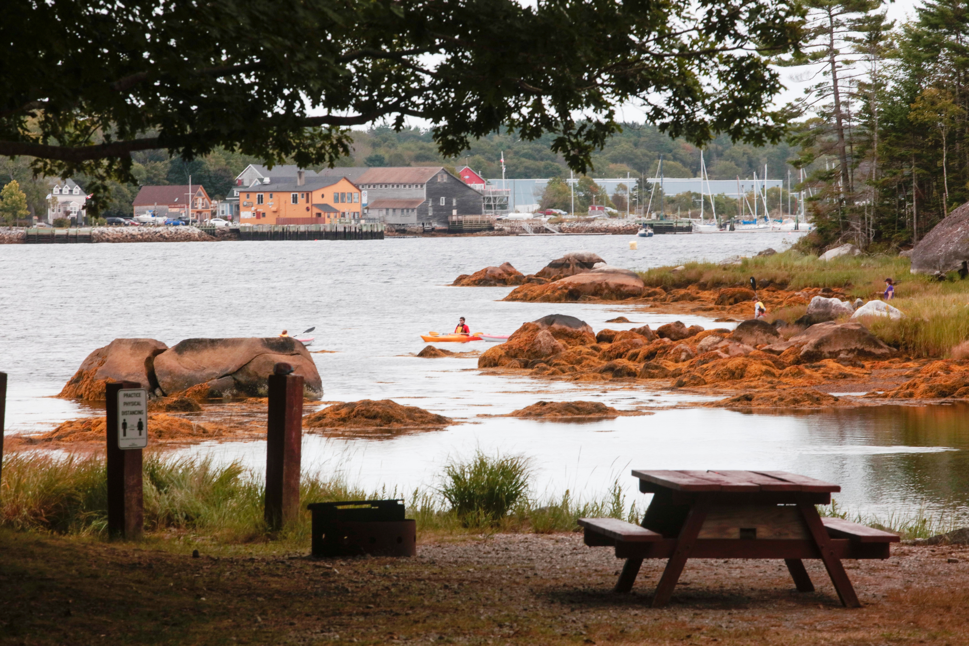 campsite at water edge