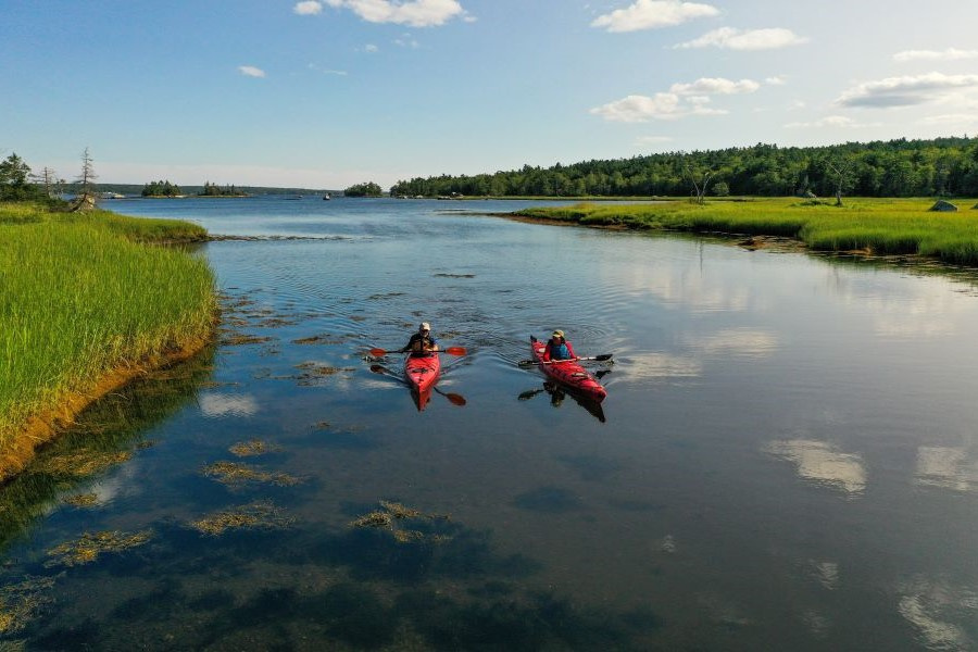 Two kayakers at The Islands Shelburne