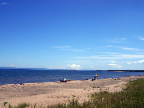 beautiful clear blue sky at Pomquet beach
