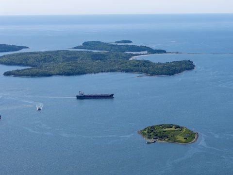 Aerial image of McNabs Island in Halifax Harbour